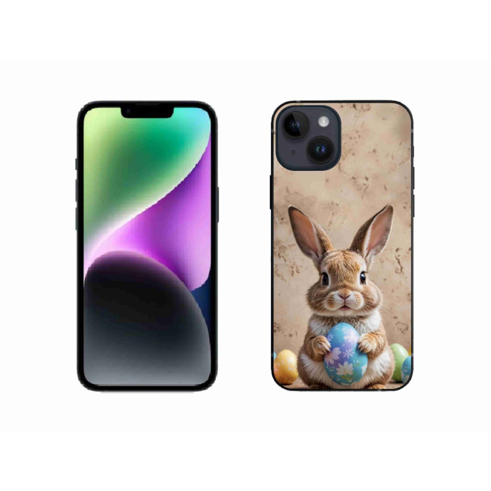 Gelový kryt mmCase na iPhone 14 - velikonoční králíček
