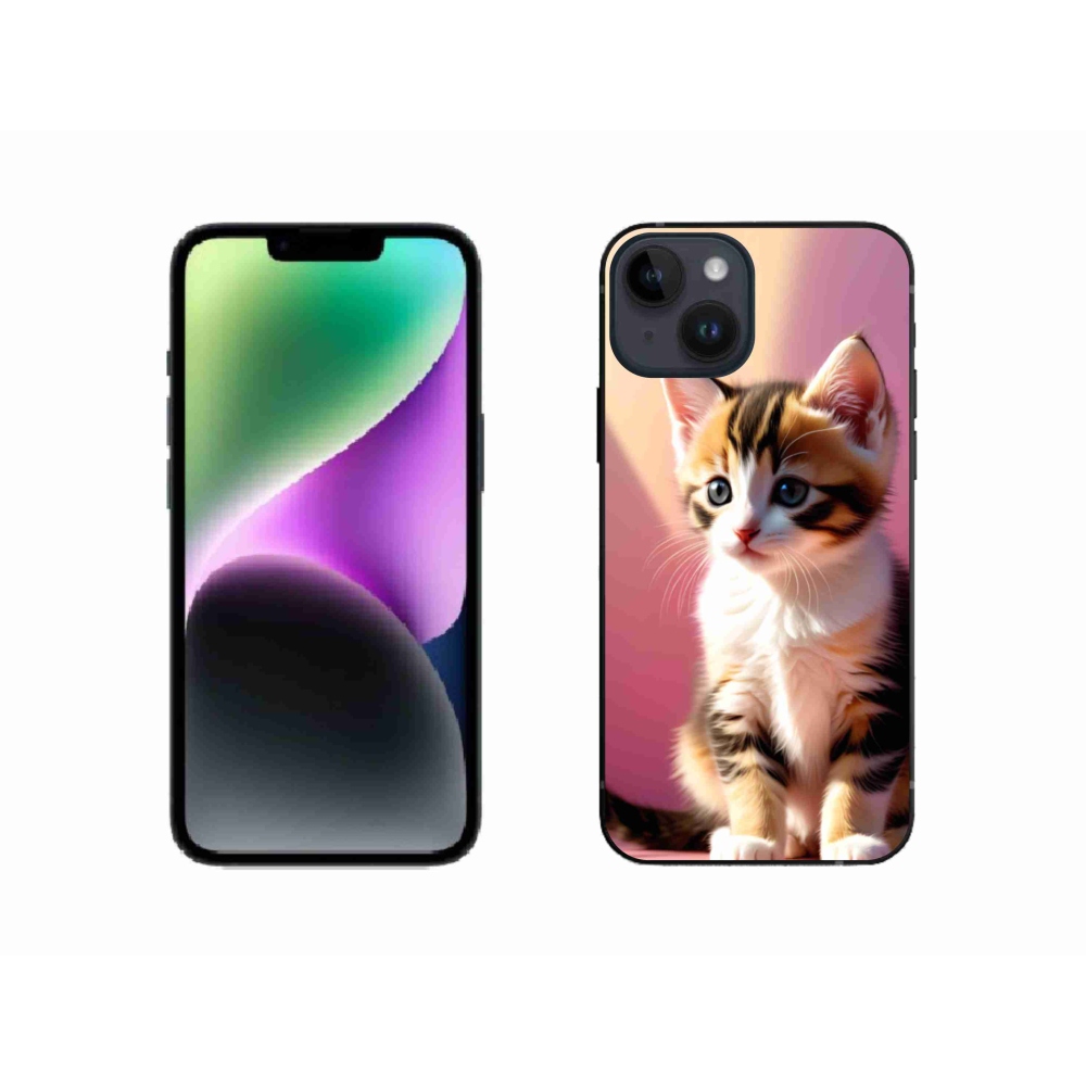 Gelový kryt mmCase na iPhone 14 - zvědavé kotě 2