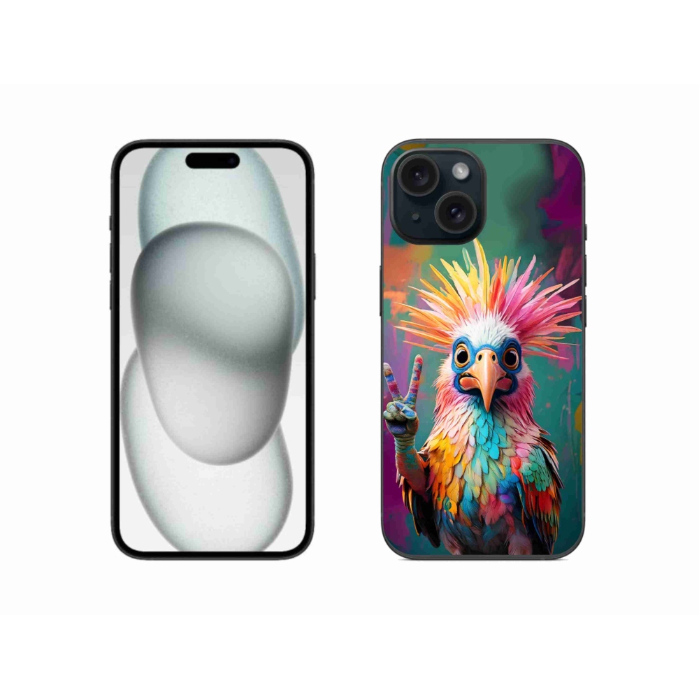 Gelový kryt mmCase na iPhone 15 - barevný rebel