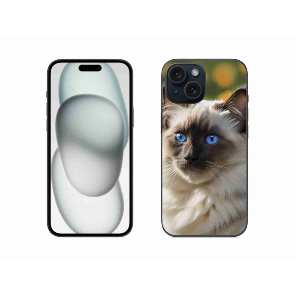 Gelový kryt mmCase na iPhone 15 - bílý ragdoll