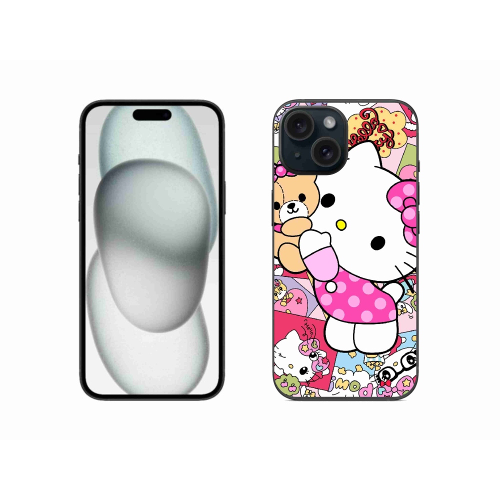 Gelový kryt mmCase na iPhone 15 - cute kitty