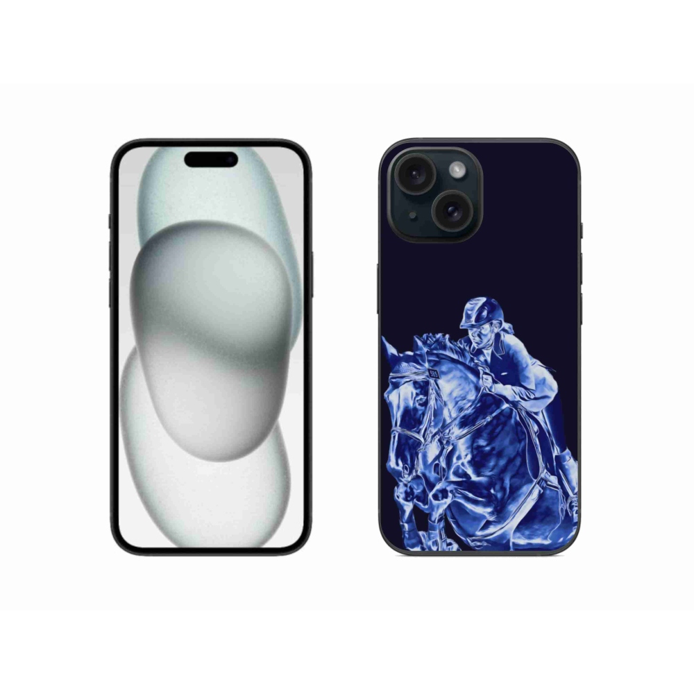 Gelový kryt mmCase na iPhone 15 - dostihový kůň