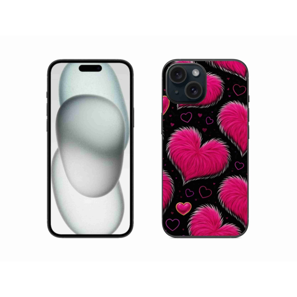 Gelový kryt mmCase na iPhone 15 - hebká srdce