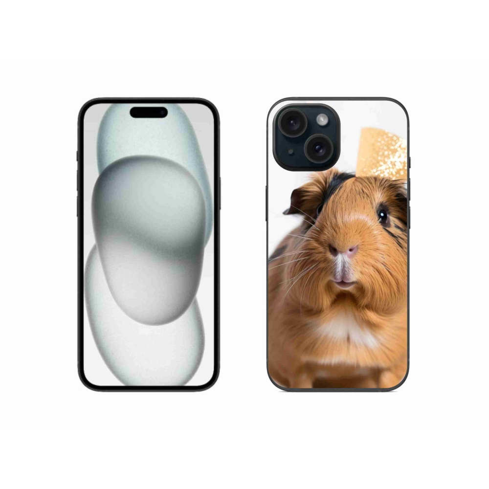 Gelový kryt mmCase na iPhone 15 - hnědé morče