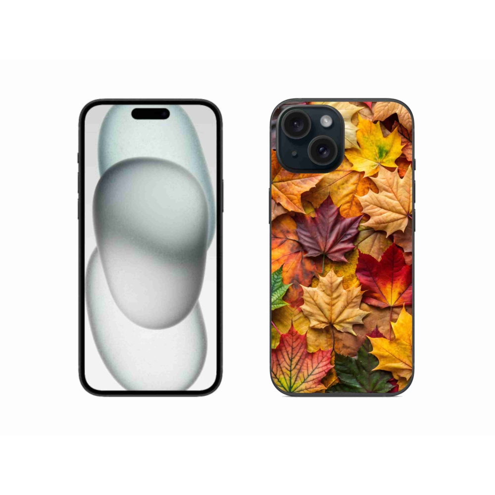 Gelový kryt mmCase na iPhone 15 - javorové listy 2