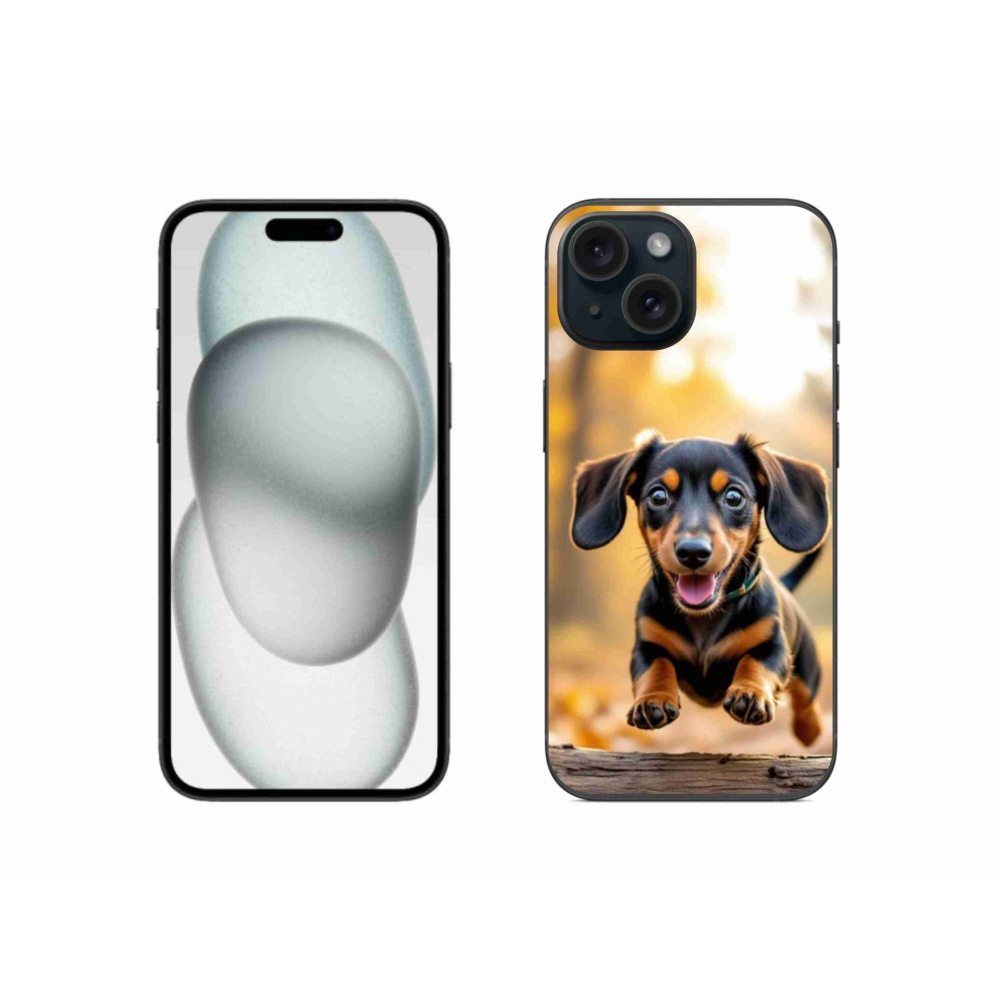 Gelový kryt mmCase na iPhone 15 - jezevčík 2