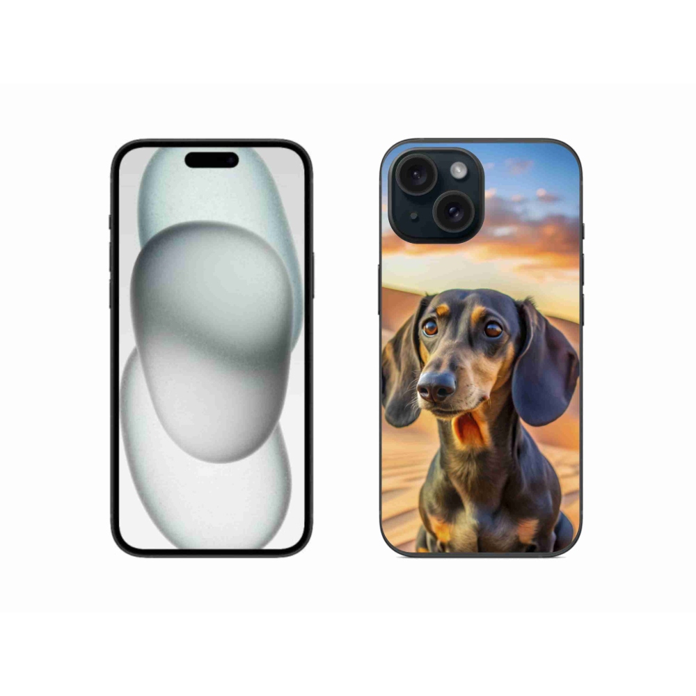 Gelový kryt mmCase na iPhone 15 - jezevčík 3 