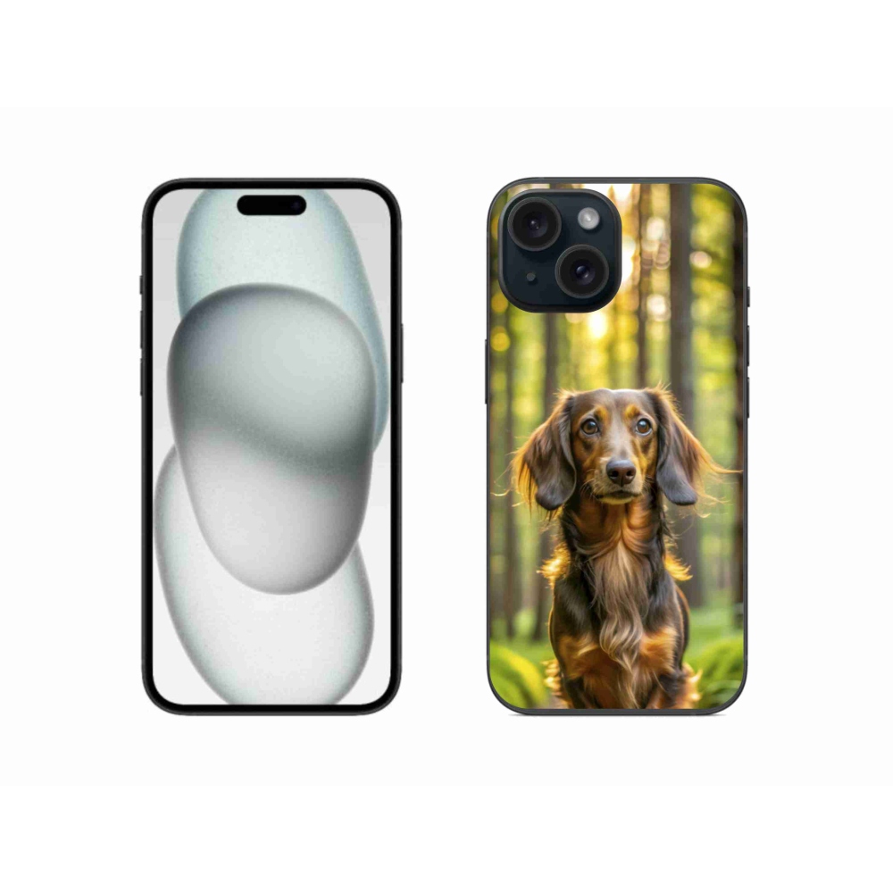 Gelový kryt mmCase na iPhone 15 - jezevčík 4