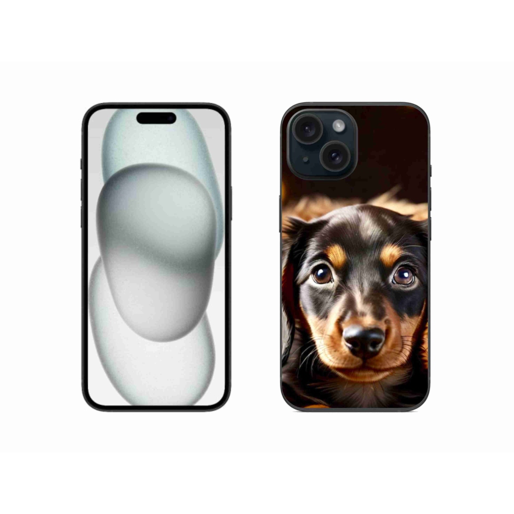 Gelový kryt mmCase na iPhone 15 - jezevčík