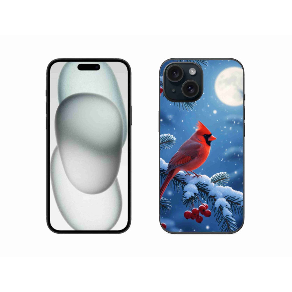 Gelový kryt mmCase na iPhone 15 - kardinál červený