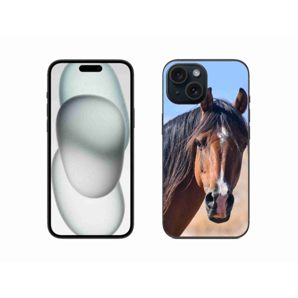 Gelový kryt mmCase na iPhone 15 - klidný kůň