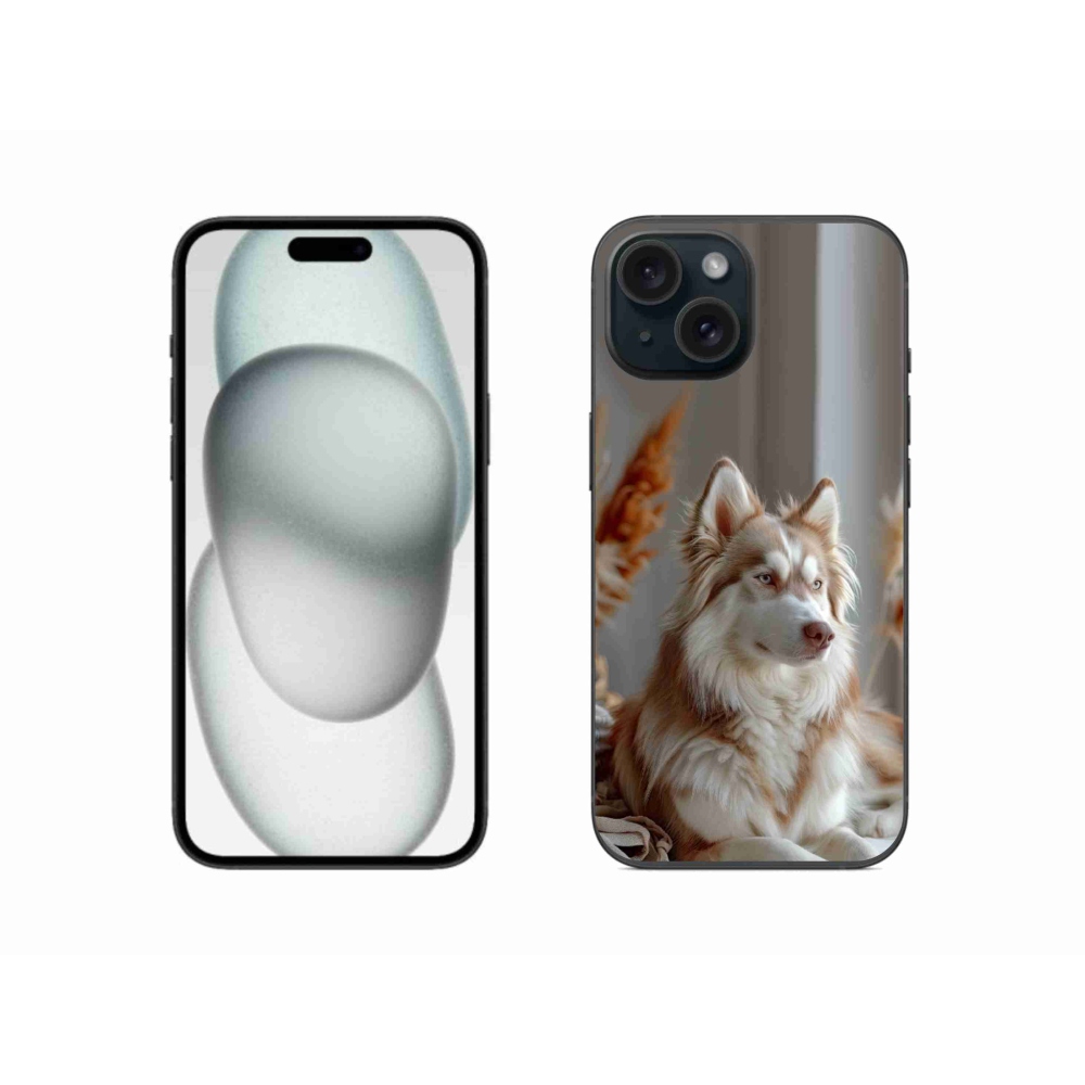 Gelový kryt mmCase na iPhone 15 - klidný sibiřský husky