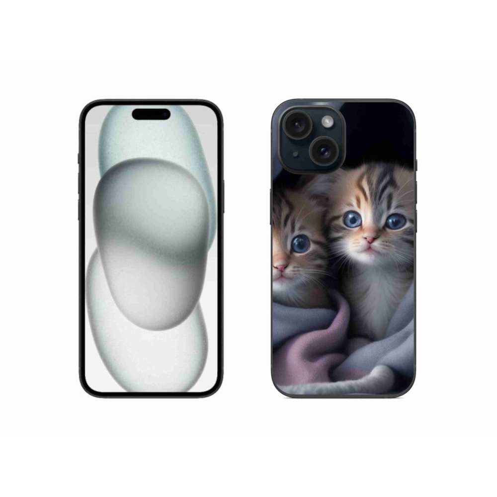 Gelový kryt mmCase na iPhone 15 - kočičí duo 2