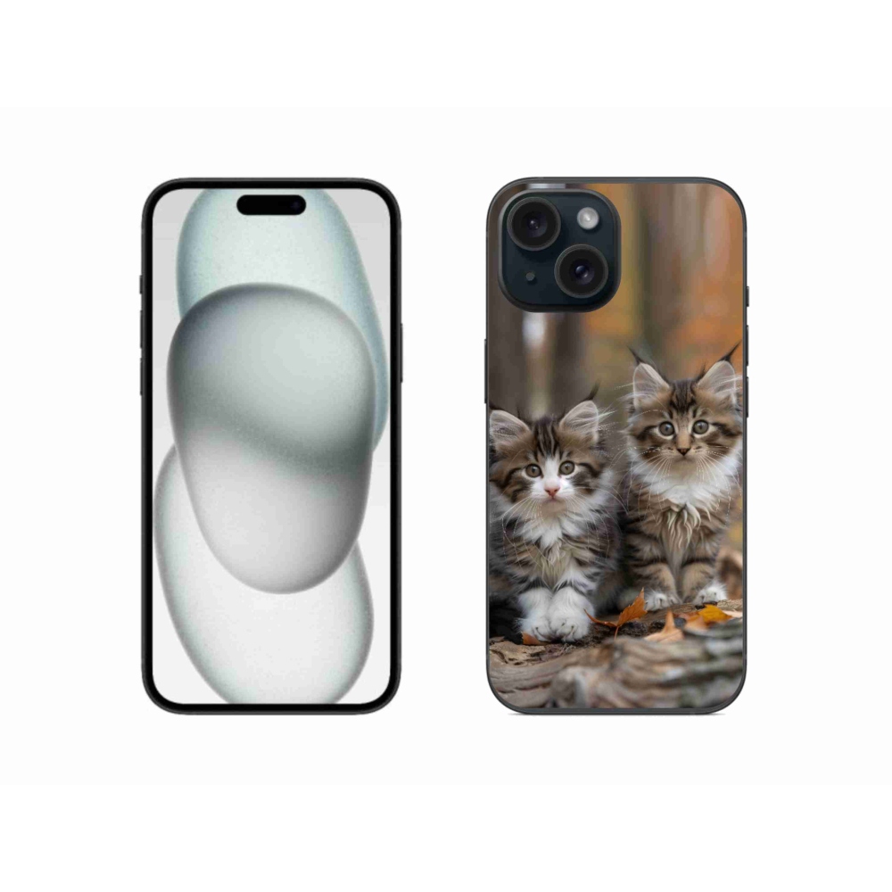 Gelový kryt mmCase na iPhone 15 - kočičí duo 3