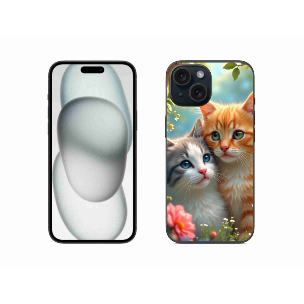 Gelový kryt mmCase na iPhone 15 - kočičí láska 2
