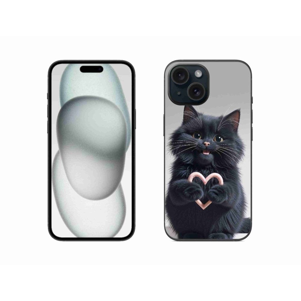Gelový kryt mmCase na iPhone 15 - kočičí láska 3