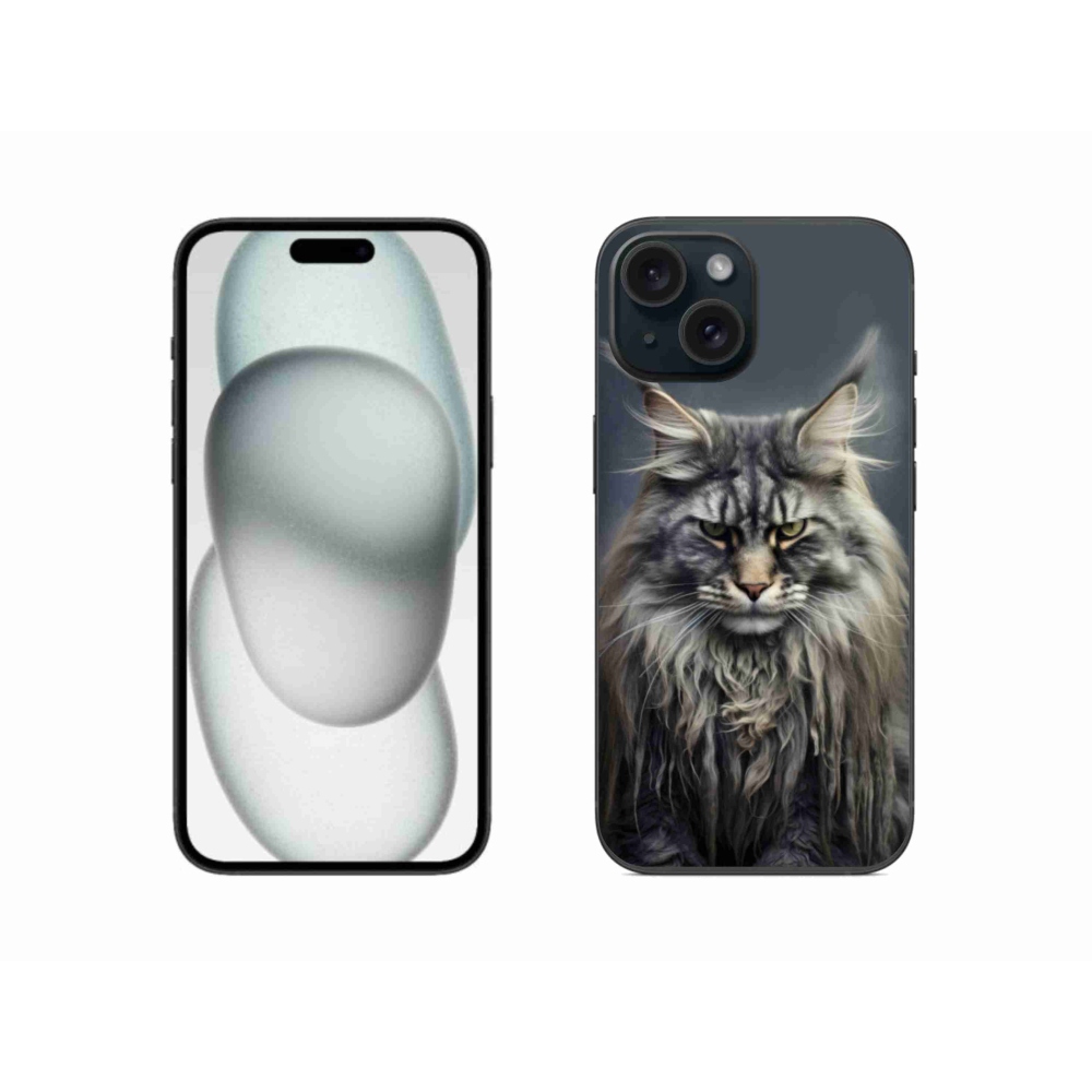 Gelový kryt mmCase na iPhone 15 - kočíčí pohled 4