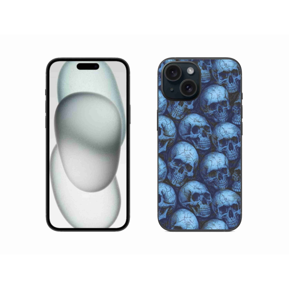 Gelový kryt mmCase na iPhone 15 - lebky