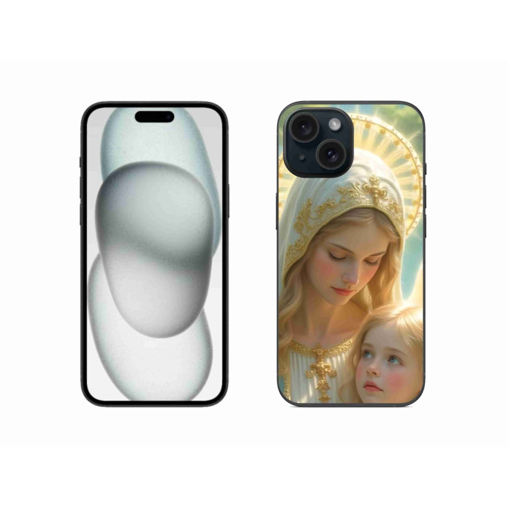 Gelový kryt mmCase na iPhone 15 - náboženský motiv 2