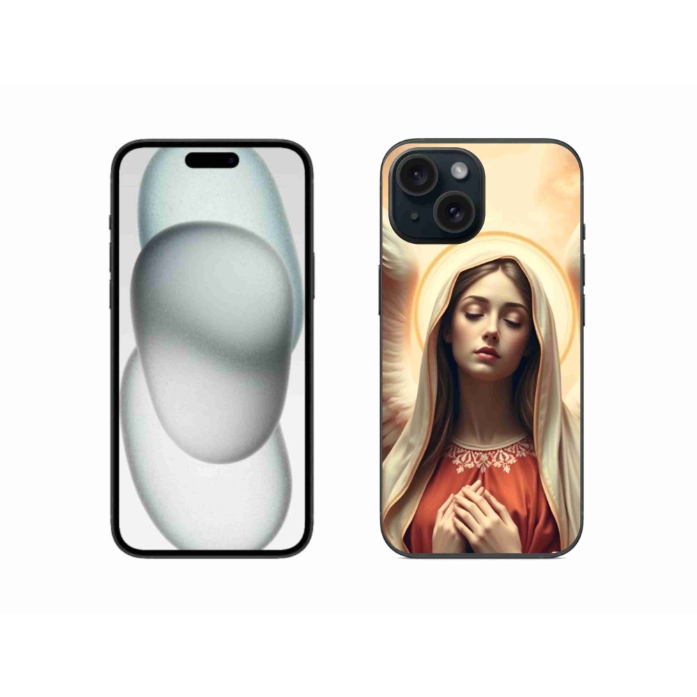 Gelový kryt mmCase na iPhone 15 - náboženský motiv