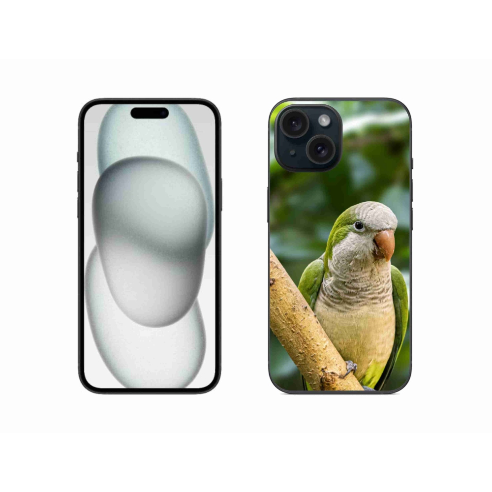 Gelový kryt mmCase na iPhone 15 - papoušek mníšek