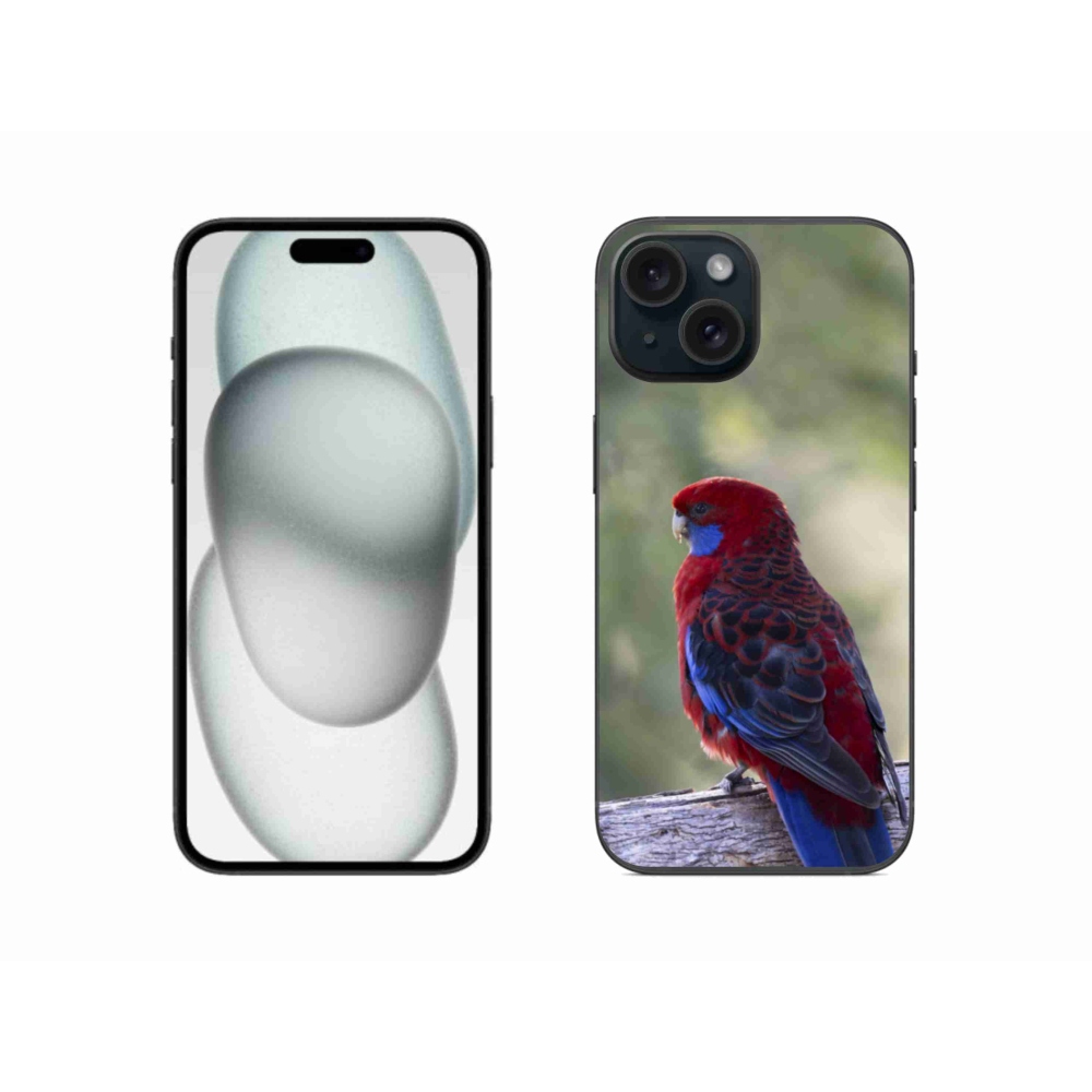 Gelový kryt mmCase na iPhone 15 - papoušek rosela