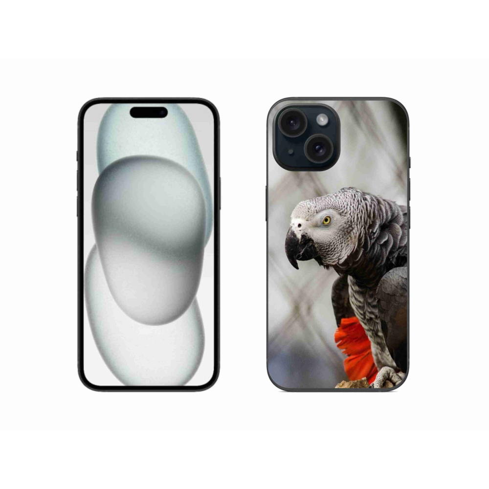 Gelový kryt mmCase na iPhone 15 - papoušek žako 3