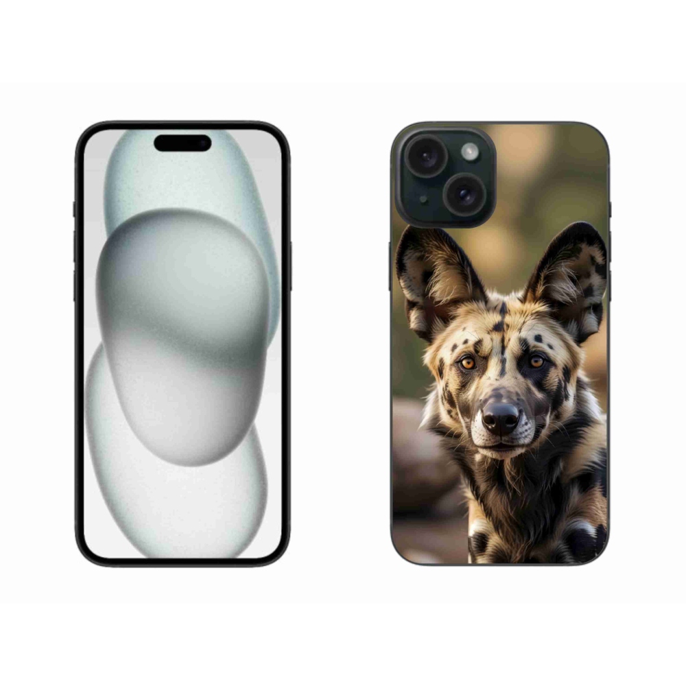 Gelový kryt mmCase na iPhone 15 Plus - africký divoký pes