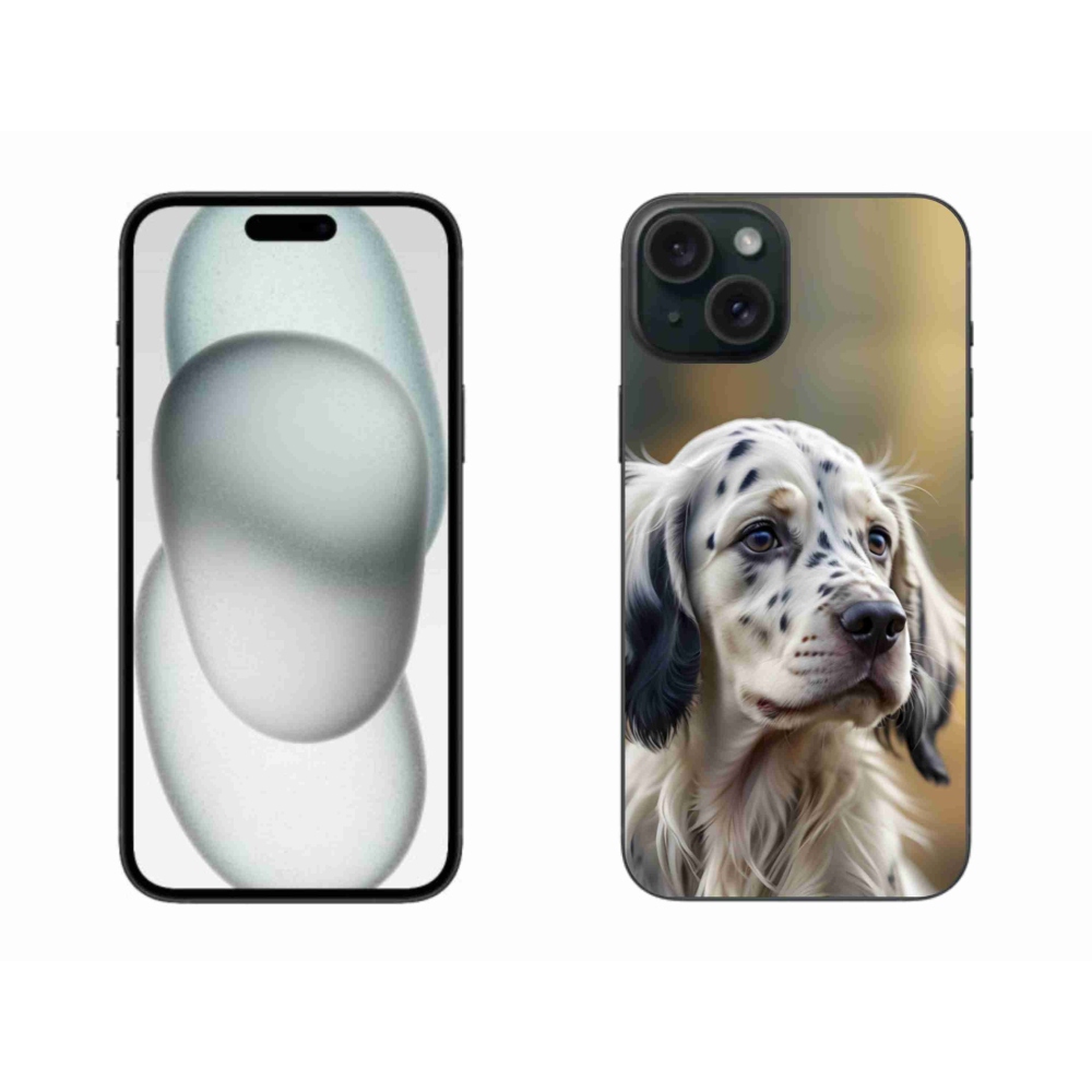 Gelový kryt mmCase na iPhone 15 Plus - anglický setr
