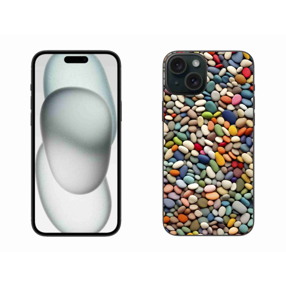 Gelový kryt mmCase na iPhone 15 Plus - barevné kamínky 2