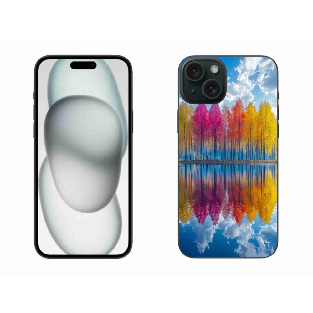 Gelový kryt mmCase na iPhone 15 Plus - barevné stromy