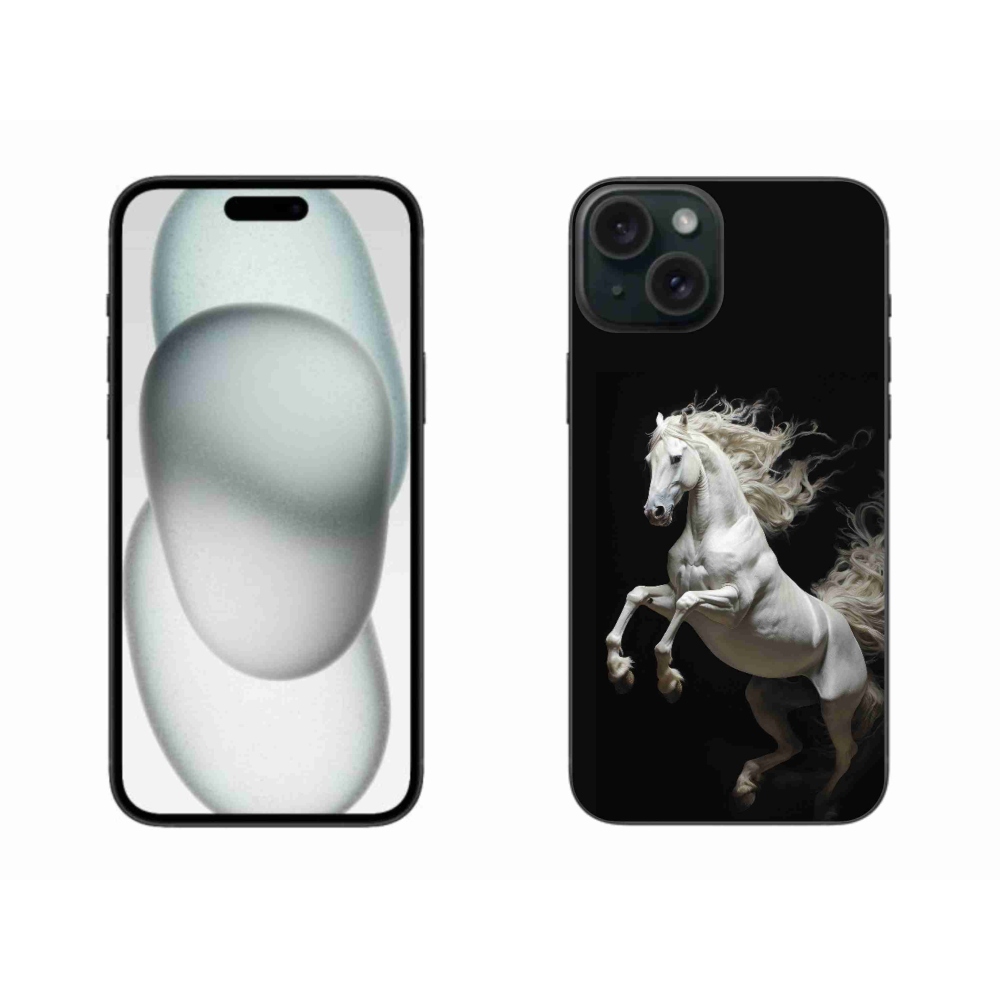 Gelový kryt mmCase na iPhone 15 Plus - bílý kůň 4