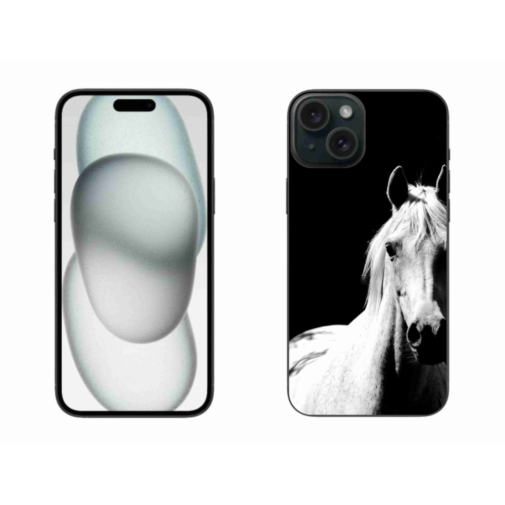 Gelový kryt mmCase na iPhone 15 Plus - bílý kůň 5