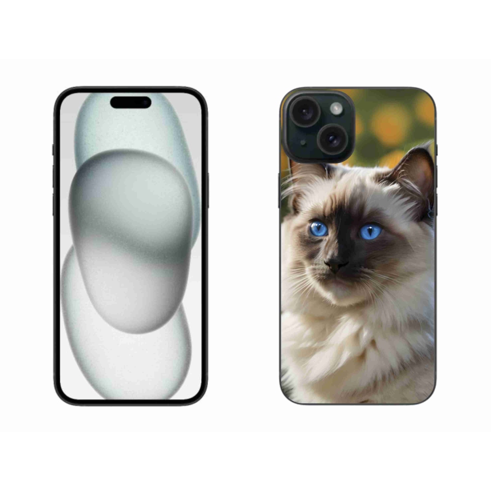 Gelový kryt mmCase na iPhone 15 Plus - bílý ragdoll