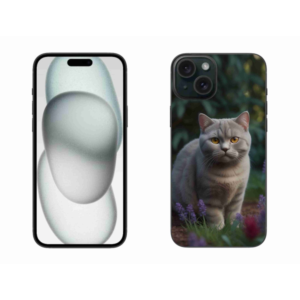 Gelový kryt mmCase na iPhone 15 Plus - britská kočka