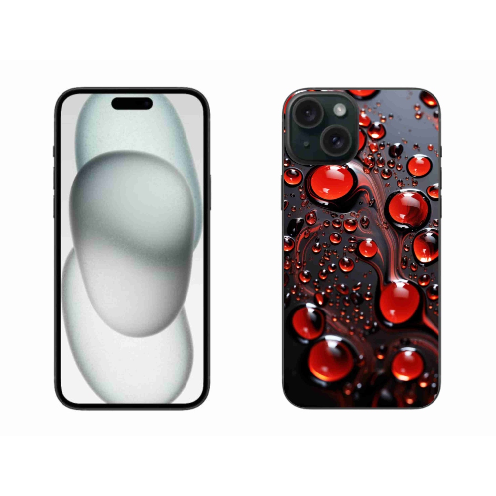 Gelový kryt mmCase na iPhone 15 Plus - červené kapky 2