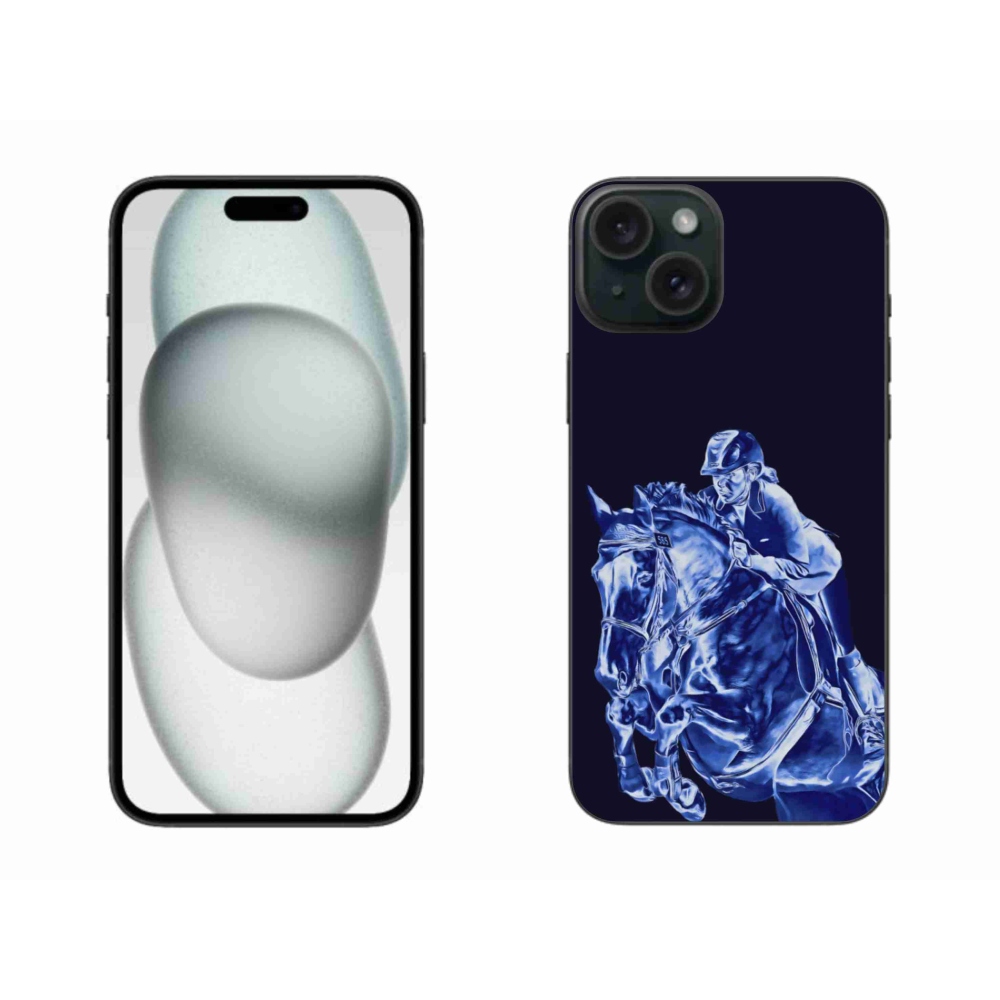 Gelový kryt mmCase na iPhone 15 Plus - dostihový kůň