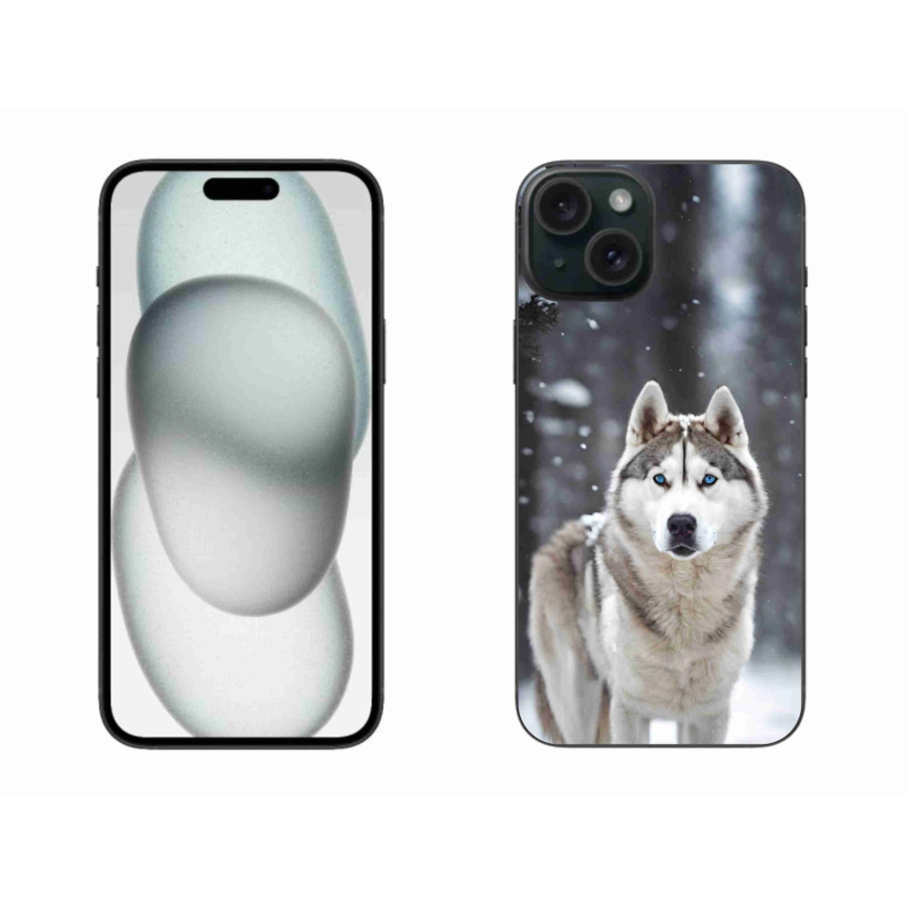 Gelový kryt mmCase na iPhone 15 Plus - husky 2