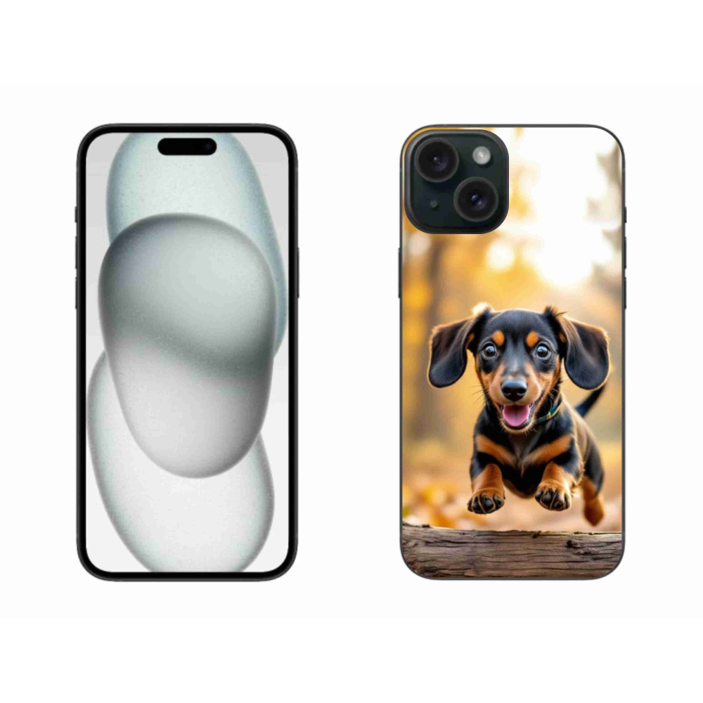 Gelový kryt mmCase na iPhone 15 Plus - jezevčík 2