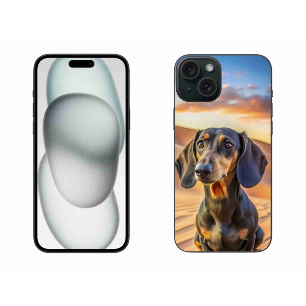 Gelový kryt mmCase na iPhone 15 Plus - jezevčík 3 