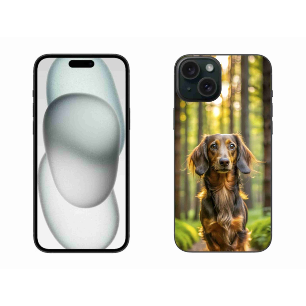 Gelový kryt mmCase na iPhone 15 Plus - jezevčík 4