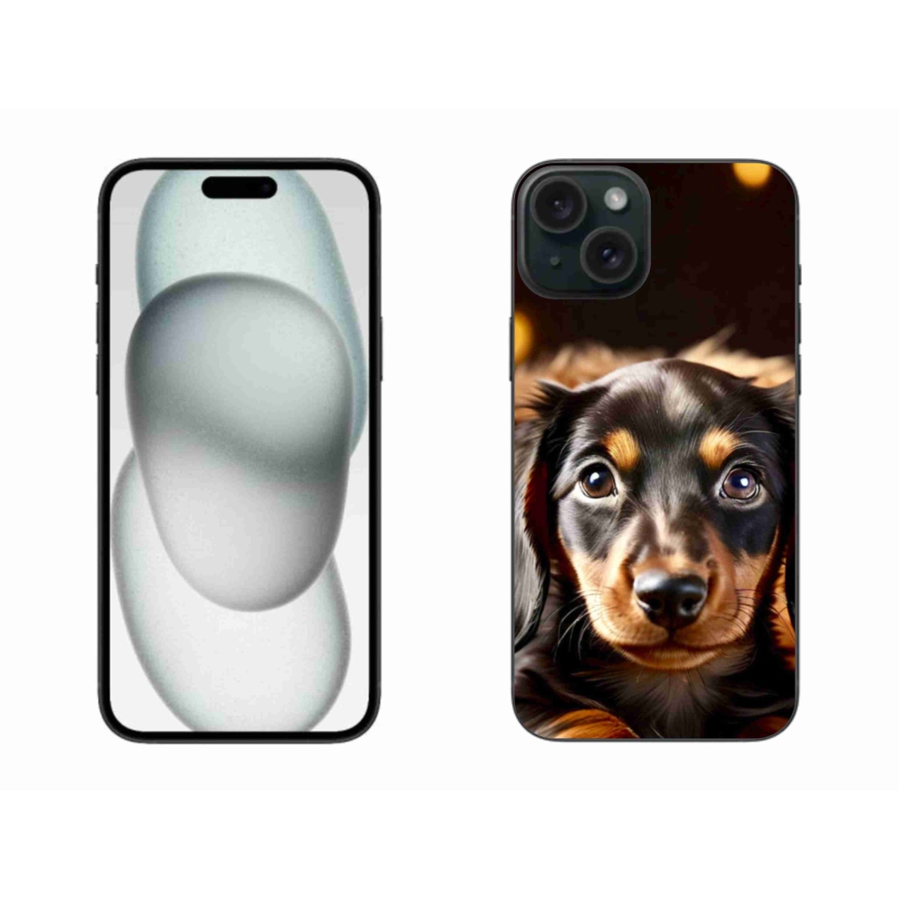 Gelový kryt mmCase na iPhone 15 Plus - jezevčík