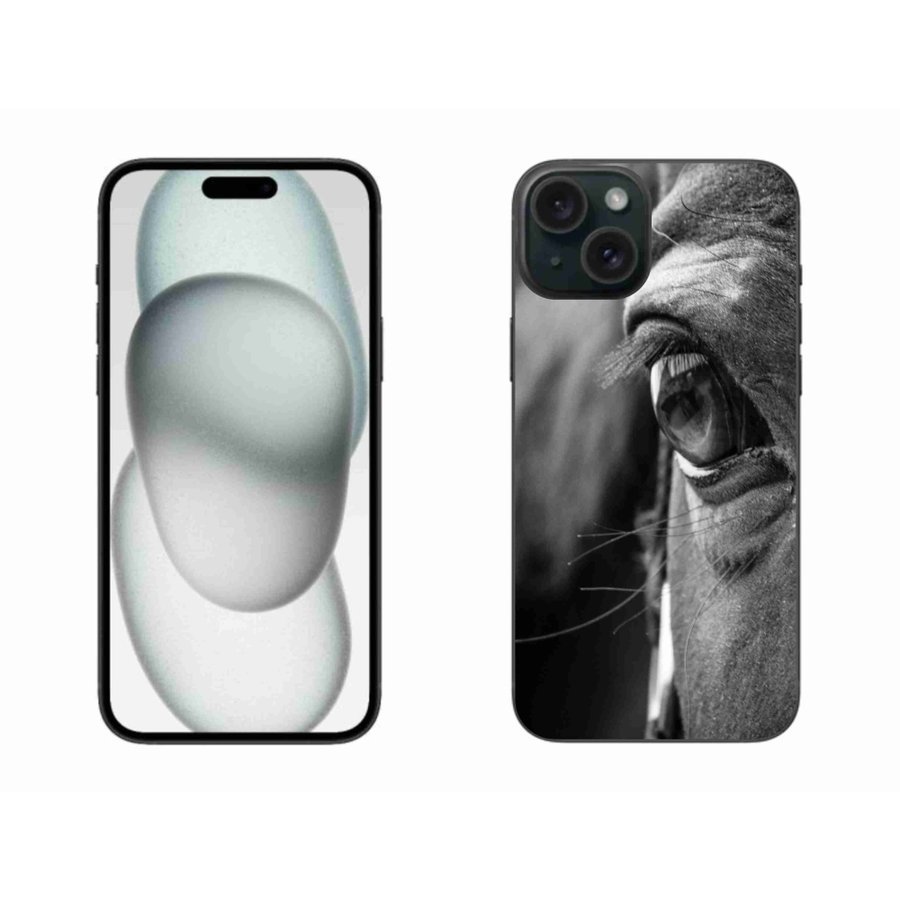 Gelový kryt mmCase na iPhone 15 Plus - koňský pohled