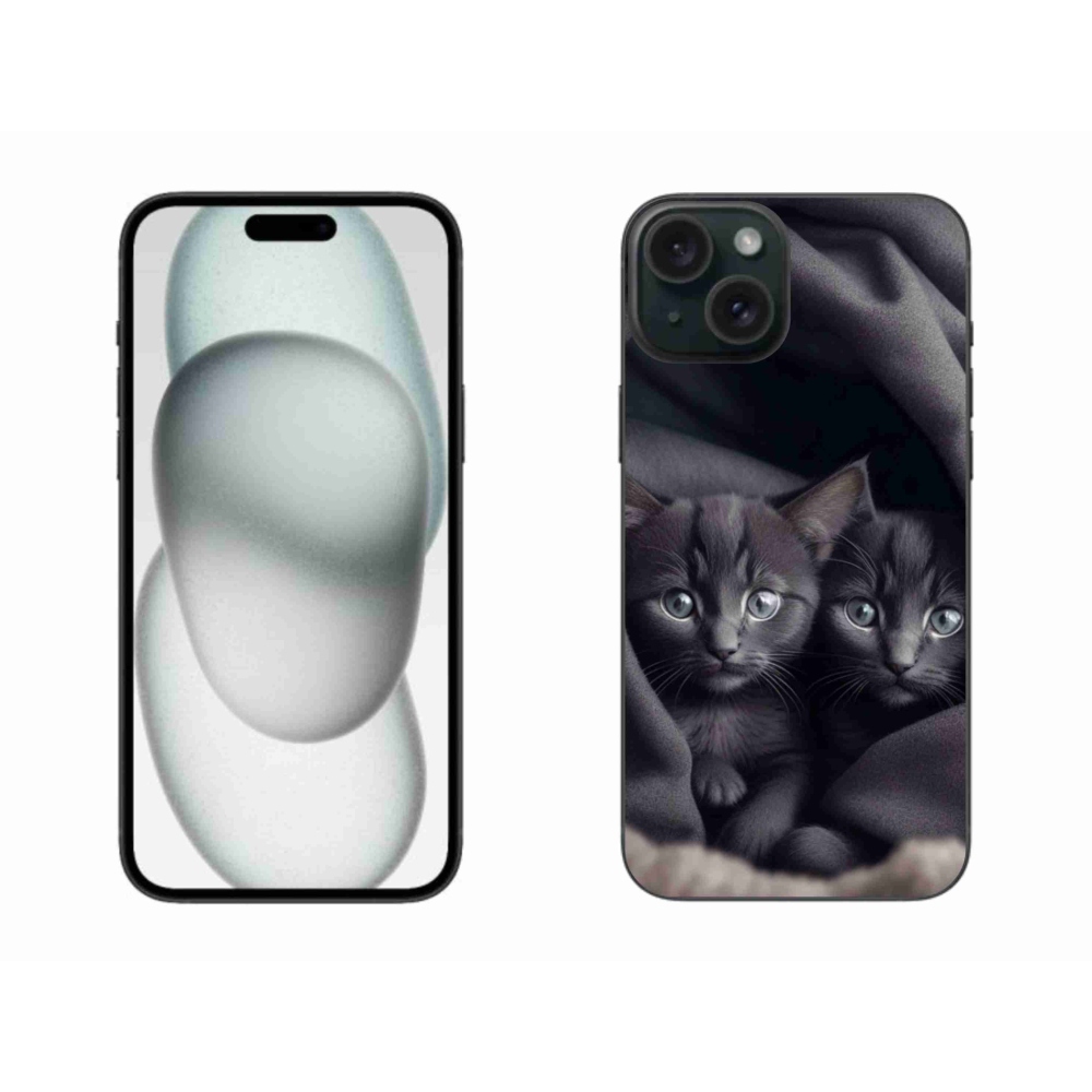 Gelový kryt mmCase na iPhone 15 Plus - kočičí duo