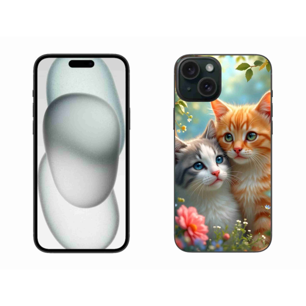 Gelový kryt mmCase na iPhone 15 Plus - kočičí láska 2