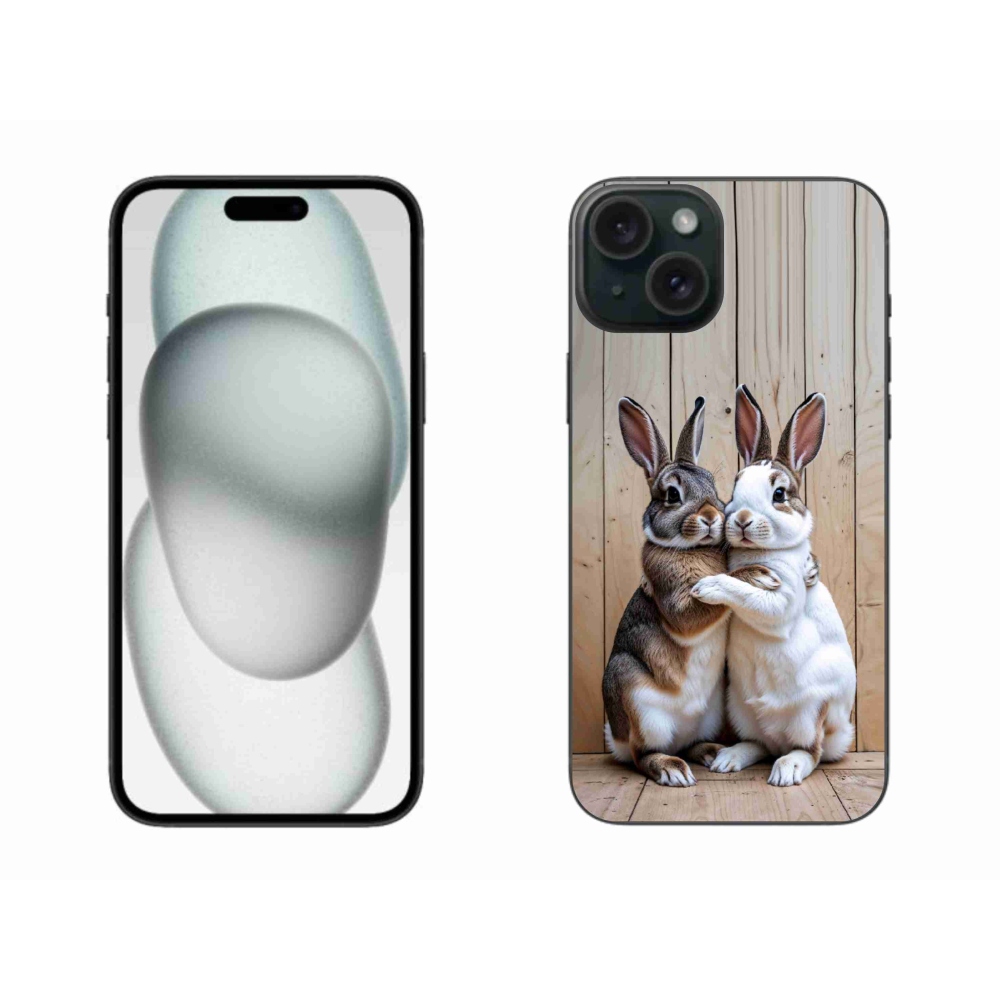 Gelový kryt mmCase na iPhone 15 Plus - králičí pár