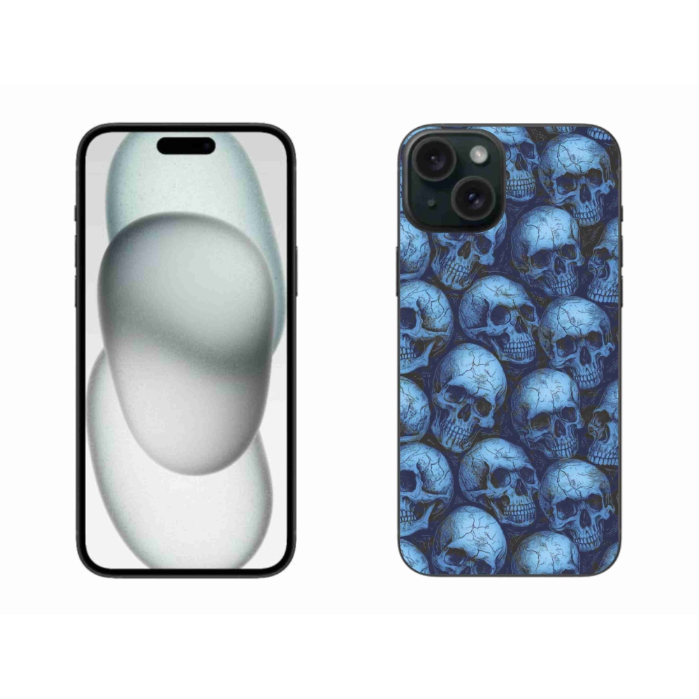Gelový kryt mmCase na iPhone 15 Plus - lebky