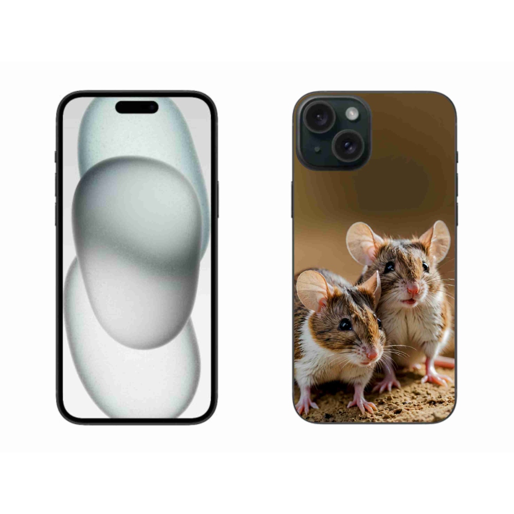 Gelový kryt mmCase na iPhone 15 Plus - myší duo