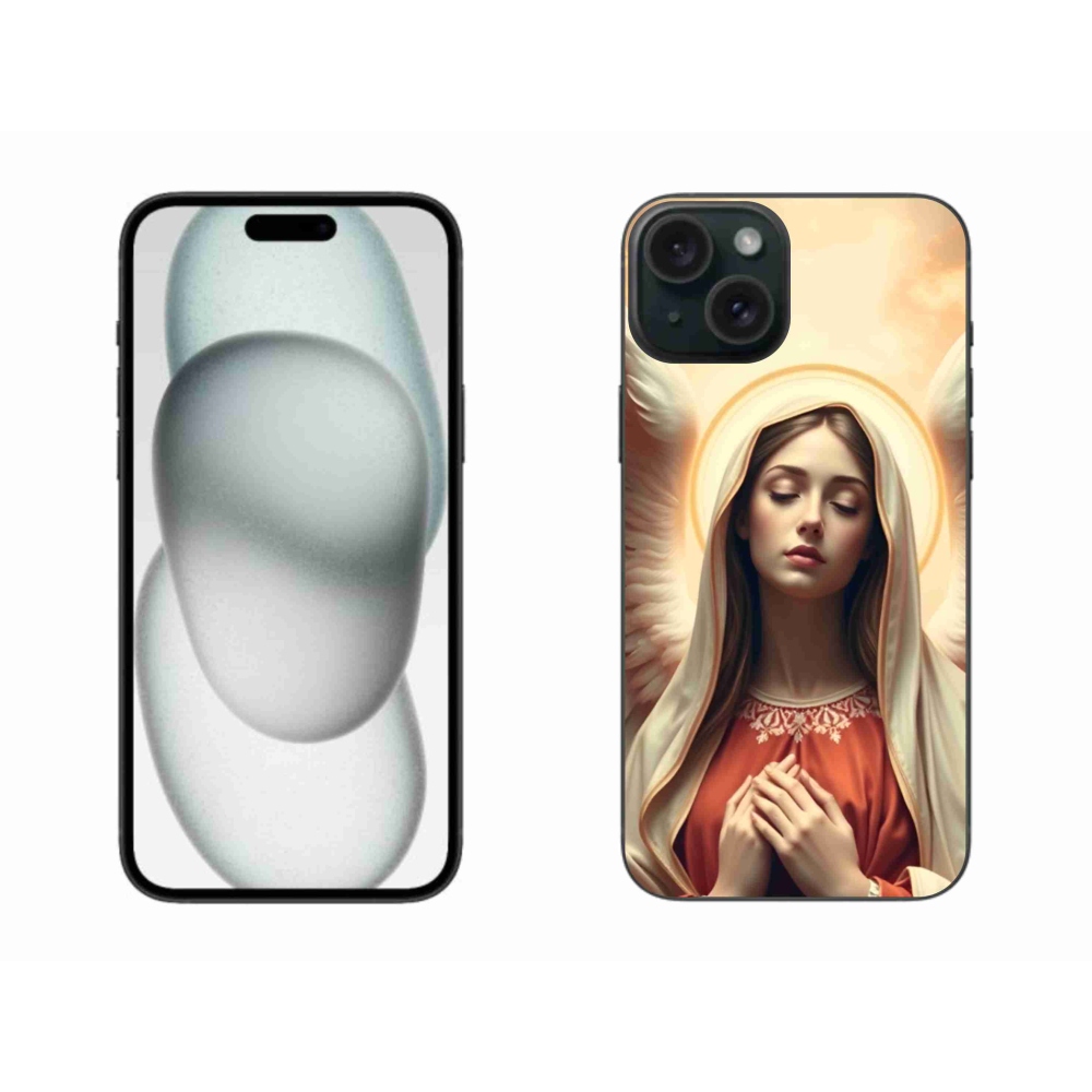 Gelový kryt mmCase na iPhone 15 Plus - náboženský motiv