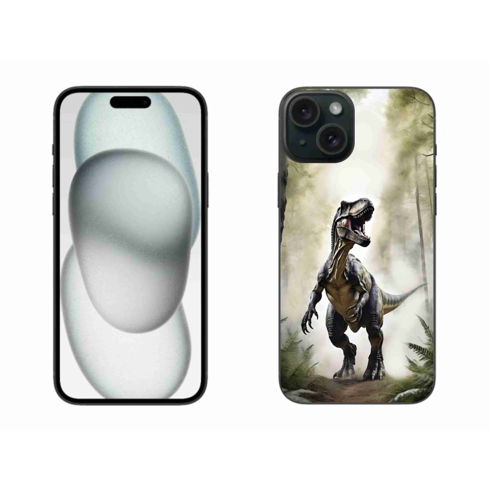 Gelový kryt mmCase na iPhone 15 Plus - naštvaný T-Rex